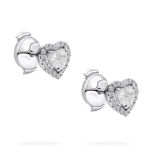 Birks Essentials White Gold And Diamond Heart Shape Stud Earrings image number 4